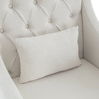 Poltrona trapuntata imbottita beige 30 con cuscino lombare