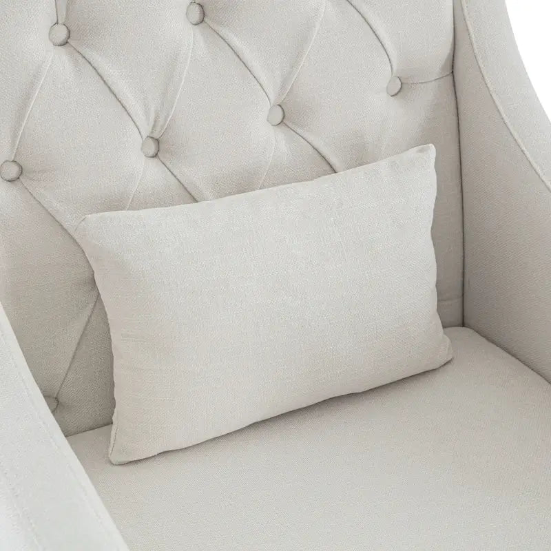 Poltrona trapuntata imbottita beige 30 con cuscino lombare
