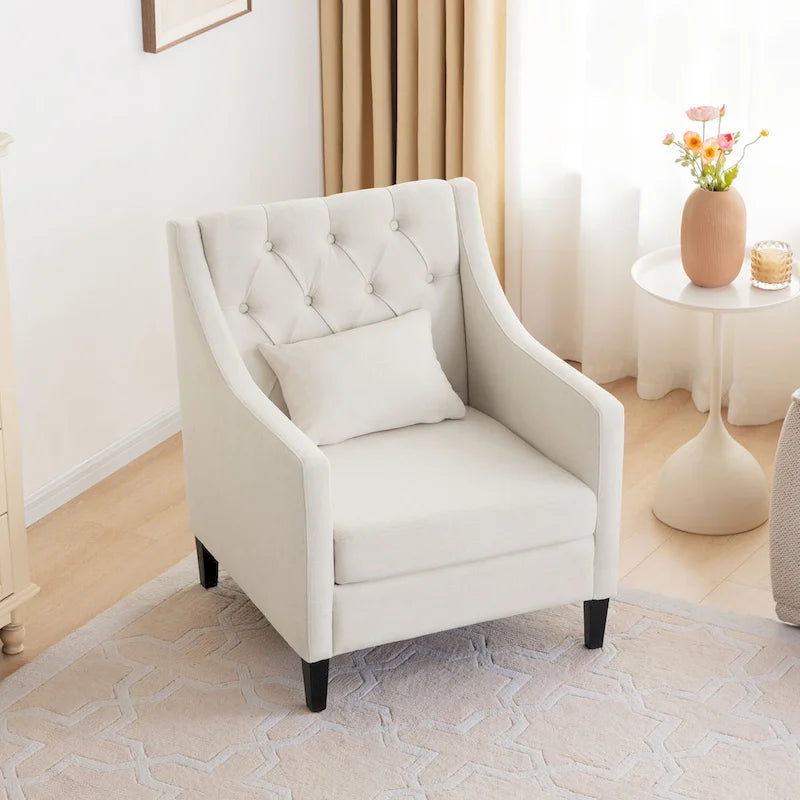 Poltrona trapuntata imbottita beige 30 con cuscino lombare