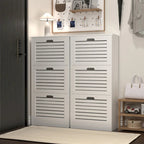 Scarpiera bianca con 3 ante a ribalta, monoposto, 20,94x9,45x43,11 in