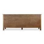 Credenza marrone caldo con cassetti, rovere massiccio, 2-4 posti a sedere