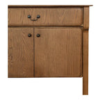 Credenza marrone caldo con cassetti, rovere massiccio, 2-4 posti a sedere
