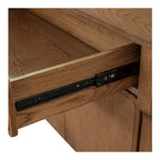 Credenza marrone caldo con cassetti, rovere massiccio, 2-4 posti a sedere