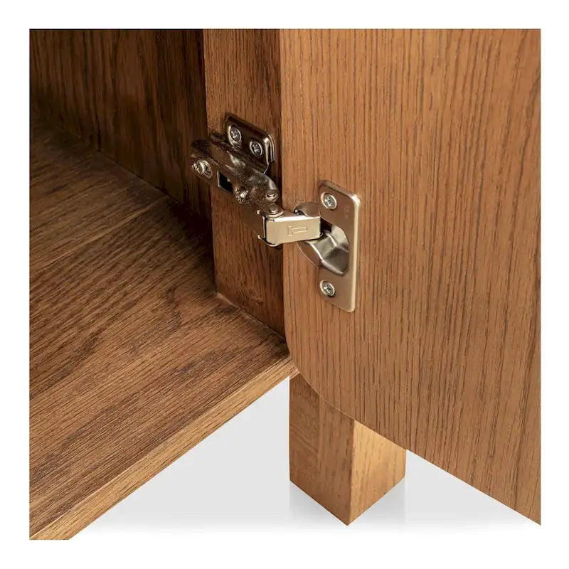 Credenza marrone caldo con cassetti, rovere massiccio, 2-4 posti a sedere