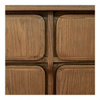 Credenza marrone caldo con cassetti, rovere massiccio, 2-4 posti a sedere