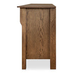 Credenza marrone caldo con cassetti, rovere massiccio, 2-4 posti a sedere