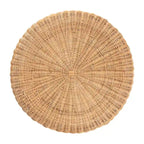 Tavolino in rattan naturale Avalon Scallop - Tavolino in vimini intrecciato a mano con base a gonna, stile costiero per soggiorno o corridoio