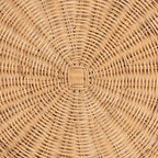 Tavolino in rattan naturale Avalon Scallop - Tavolino in vimini intrecciato a mano con base a gonna, stile costiero per soggiorno o corridoio