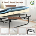 Lettino pieghevole Costway con materasso 188 x 79 cm, brandina per gli ospiti su ruote
