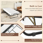 Lettino pieghevole Costway con materasso 188 x 79 cm, brandina per gli ospiti su ruote