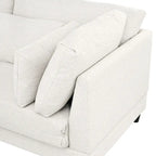 Divano sezionale a L beige con pouf, 4 posti a sedere