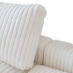 Divano Sezionale Modulare Nero / Marrone Chiaro / Beige, a L, 5 posti + Pouf, Fino a 6 Persone