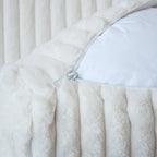 Divano Sezionale Modulare Nero / Marrone Chiaro / Beige, a L, 5 posti + Pouf, Fino a 6 Persone