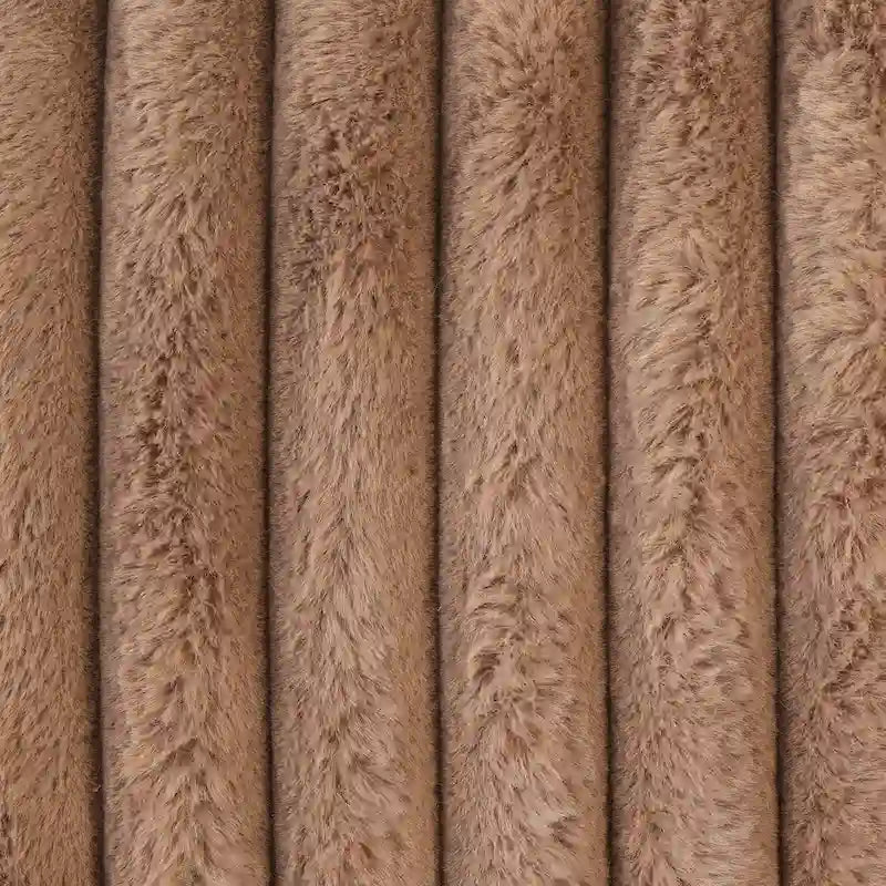 Divano Sezionale Modulare Nero / Marrone Chiaro / Beige, a L, 5 posti + Pouf, Fino a 6 Persone