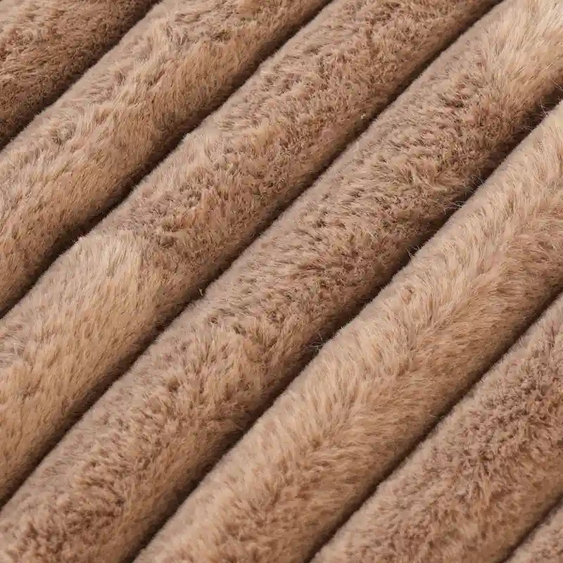 Divano Sezionale Modulare Nero / Marrone Chiaro / Beige, a L, 5 posti + Pouf, Fino a 6 Persone