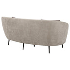 Divanetto curvo Zui, beige 84 pollici, design rotondo, 2 cuscini decorativi
