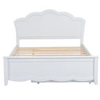 Letto matrimoniale bianco moderno con piattaforma in legno, testiera e letto estraibile singolo