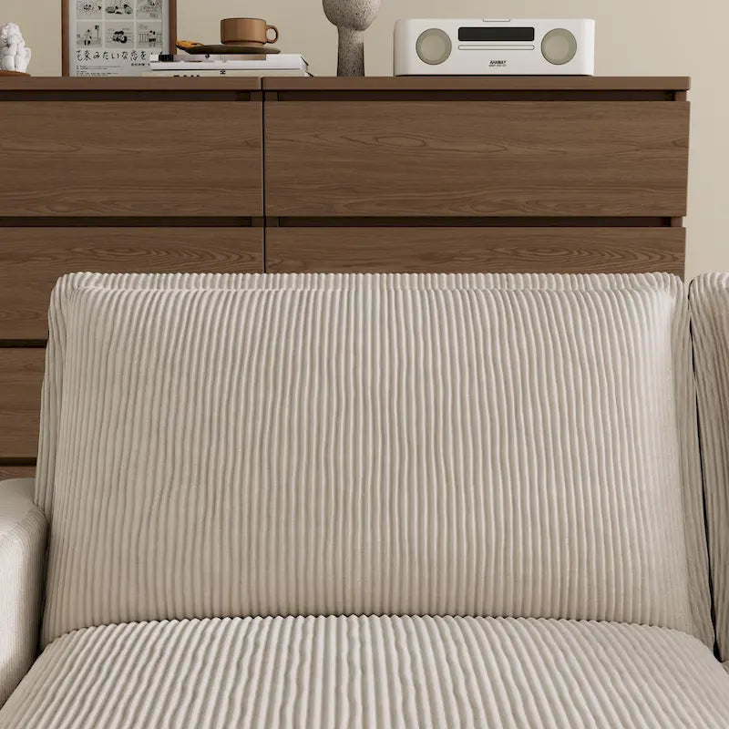 Divano a 4 posti 103 Corduroy Modern Classic con seduta profonda e 4 cuscini