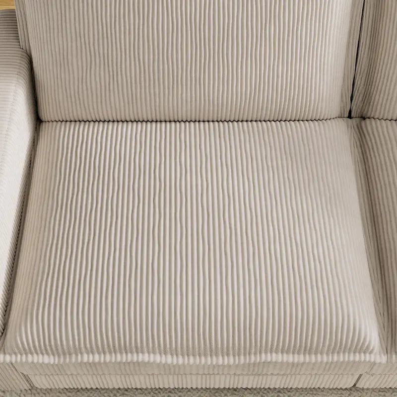 Divano a 4 posti 103 Corduroy Modern Classic con seduta profonda e 4 cuscini