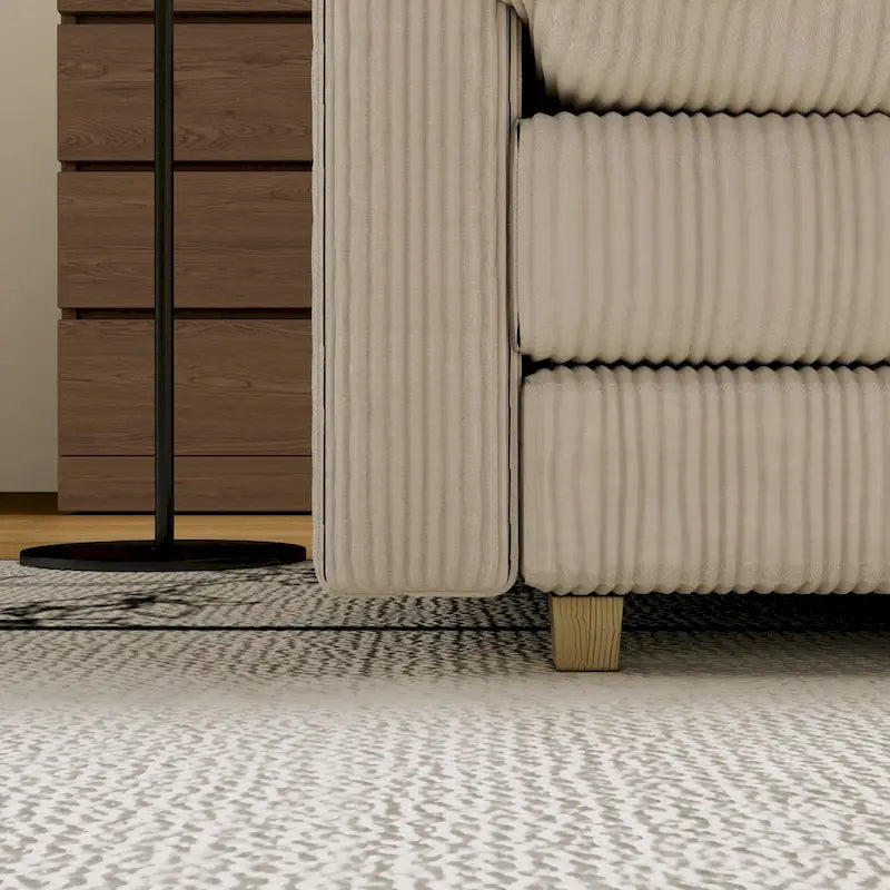 Divano a 4 posti 103 Corduroy Modern Classic con seduta profonda e 4 cuscini