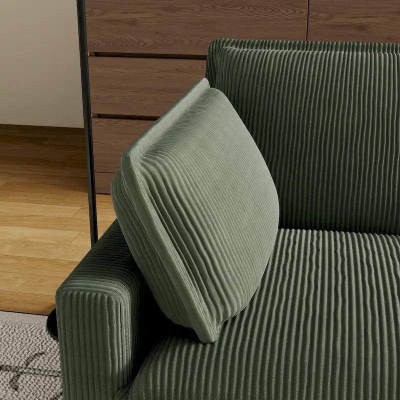 Divano a 4 posti 103 Corduroy Modern Classic con seduta profonda e 4 cuscini