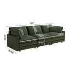 Divano a 4 posti 103 Corduroy Modern Classic con seduta profonda e 4 cuscini