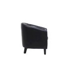 Poltrona a botte singola in pelle PU multicolore con borchie e gambe in legno