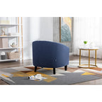 Poltrona a botte singola in pelle PU multicolore con borchie e gambe in legno
