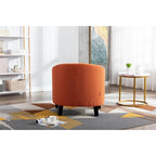Poltrona a botte singola in pelle PU multicolore con borchie e gambe in legno