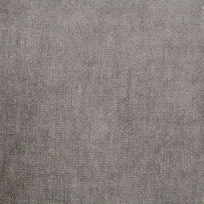 Divano componibile in tessuto bouclé bianco crema / velluto grigio peltro, con penisola a destra o a sinistra, 3-4 posti