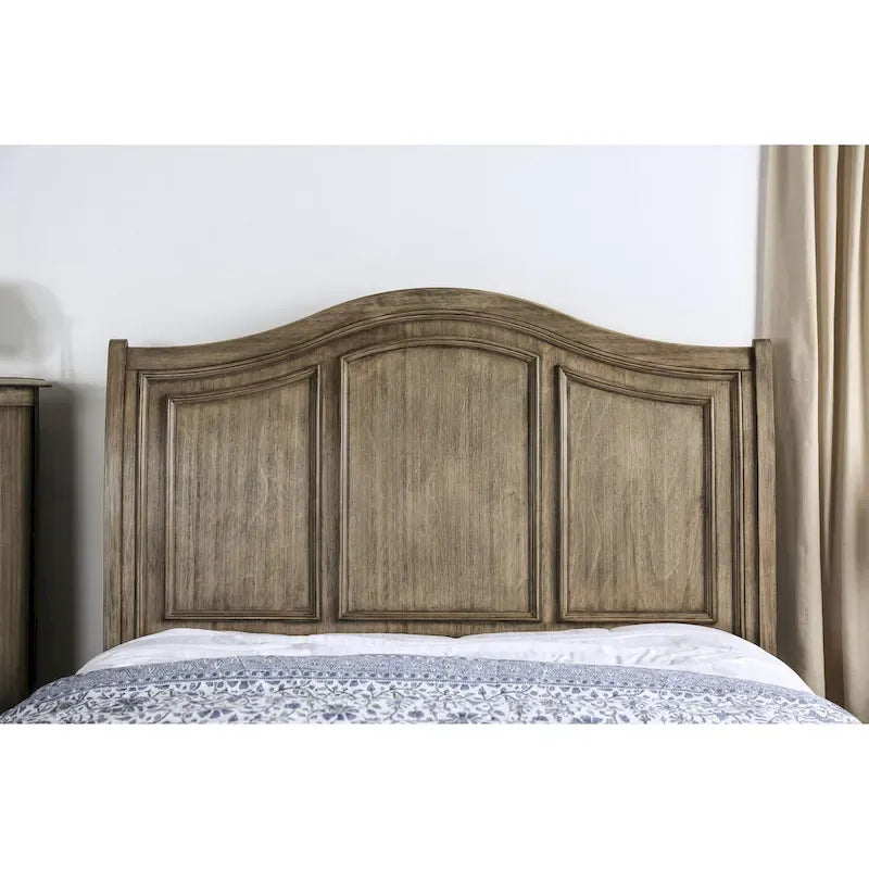 Letto a piattaforma contenitore a 2 cassetti in legno massello grigio rustico – Queen/King/California King