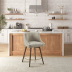 Sgabello da banco girevole in tessuto tweed grigio e beige multi, 1 posto