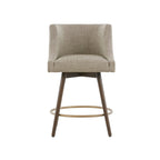 Sgabello da banco girevole in tessuto tweed grigio e beige multi, 1 posto