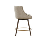 Sgabello da banco girevole in tessuto tweed grigio e beige multi, 1 posto