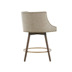 Sgabello da banco girevole in tessuto tweed grigio e beige multi, 1 posto