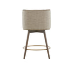 Sgabello da banco girevole in tessuto tweed grigio e beige multi, 1 posto