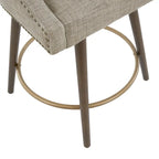 Sgabello da banco girevole in tessuto tweed grigio e beige multi, 1 posto
