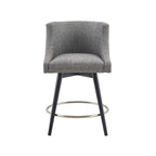 Sgabello da banco girevole in tessuto tweed grigio e beige multi, 1 posto