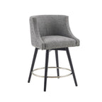 Sgabello da banco girevole in tessuto tweed grigio e beige multi, 1 posto