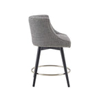 Sgabello da banco girevole in tessuto tweed grigio e beige multi, 1 posto