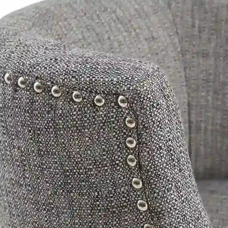 Sgabello da banco girevole in tessuto tweed grigio e beige multi, 1 posto