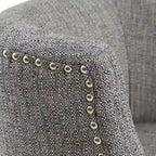 Sgabello da banco girevole in tessuto tweed grigio e beige multi, 1 posto