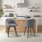 Sgabello da banco girevole in tessuto tweed grigio e beige multi, 1 posto