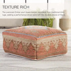 Pouf cubo in stile Kilim arancione/blu, 50x50x20 cm – Posti a sedere 1