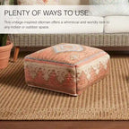 Pouf cubo in stile Kilim arancione/blu, 50x50x20 cm – Posti a sedere 1