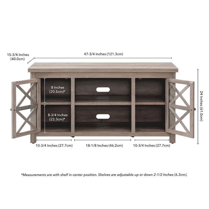 Mobile porta TV moderno stile rustico da 47", per TV fino a 55", 9 colori