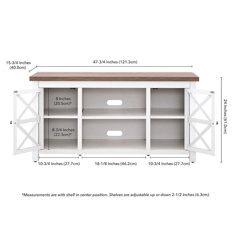 Mobile porta TV moderno stile rustico da 47", per TV fino a 55", 9 colori