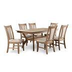 Set da pranzo da 7 pezzi ciliegio scuro/naturale, 4-6 posti a sedere