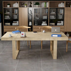 Rovere / Nero | Rettangolare | Tavolo da conferenza per 8 persone, 220 cm x 120 cm