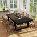 Rovere / Nero | Rettangolare | Tavolo da conferenza per 8 persone, 220 cm x 120 cm
